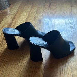 Steve Madden leather Black Platform Slide Sandal
